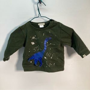 Dino Billybandit sweatshirt featuring dino graphic with movable legs and tail.